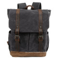 2019 New Models Wholesale Luxury Vintage Waterproof Men Canvas Leather Business Backpack